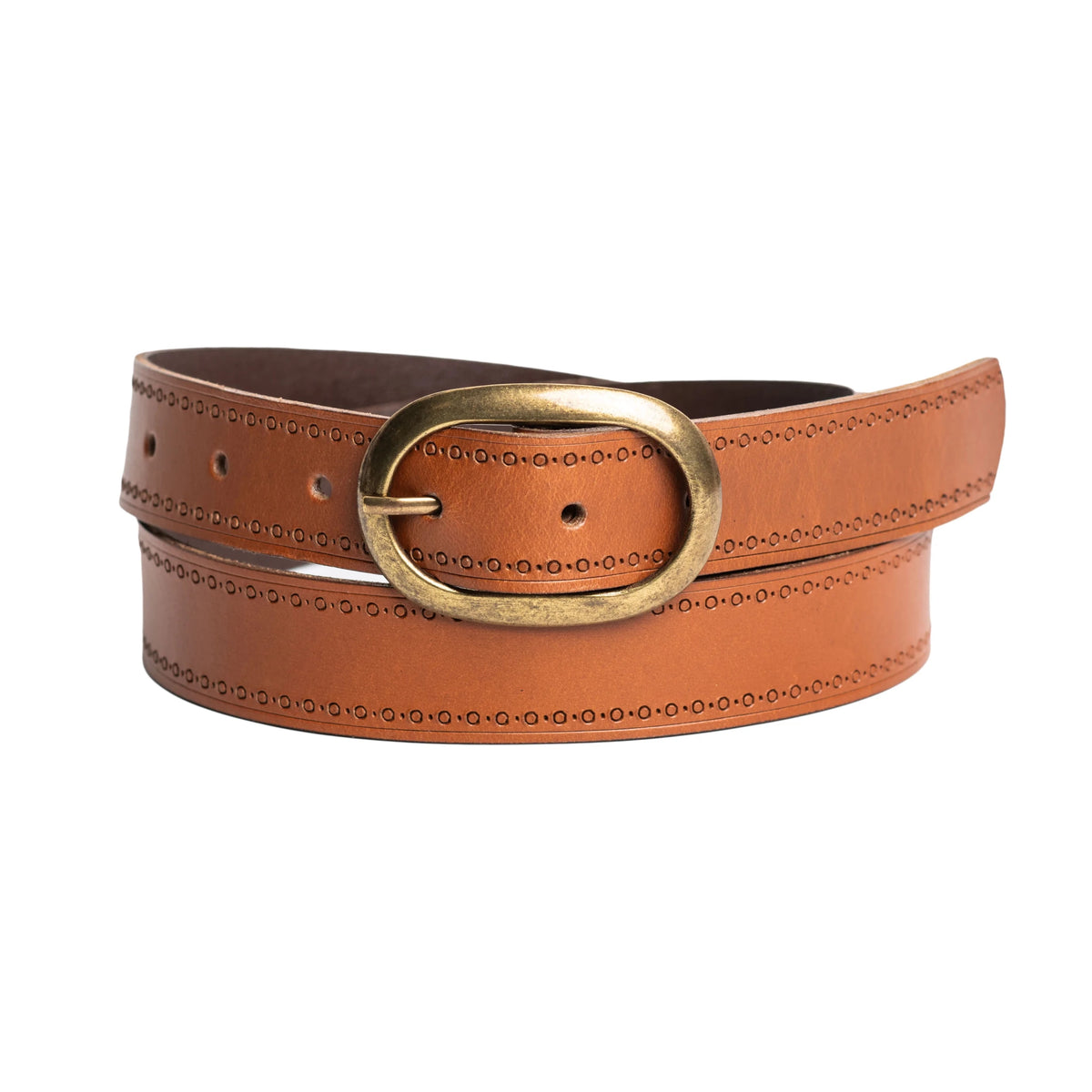 Silver Jeans Women's 30MM Edge Embossed Belt - Dark Tan