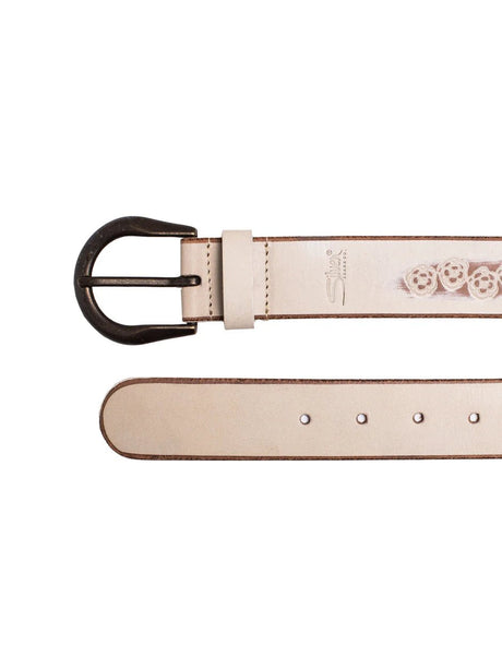 Silver Jeans Women's Genuine Leather Belt - White