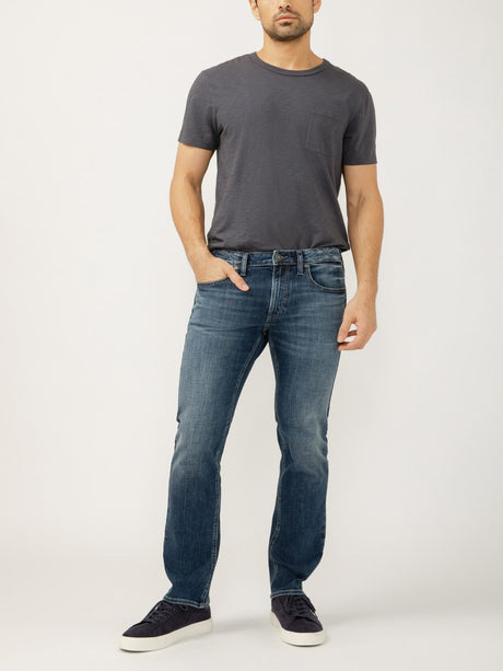 Silver Men's Allan Slim Fit Straight Leg Jeans - A&M Clothing & Shoes