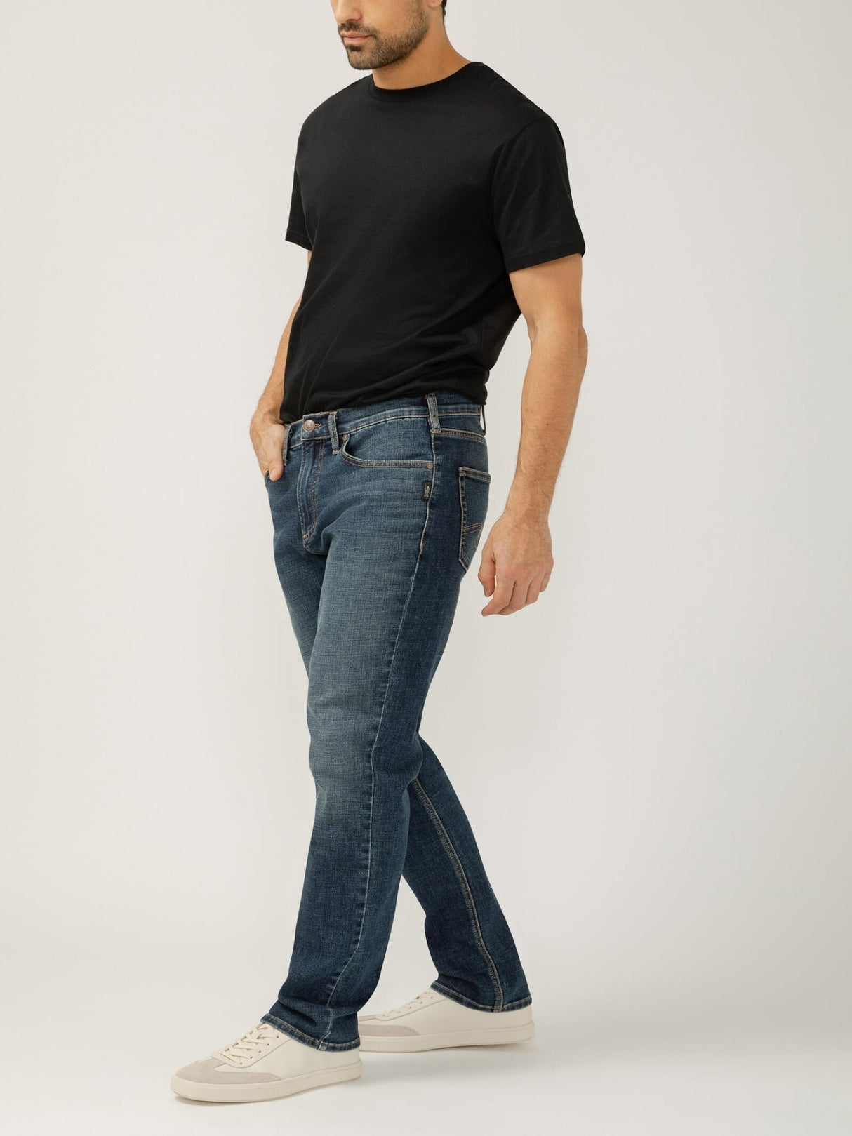 Silver Men's Machray Athletic Fit Straight Leg Jeans - A&M Clothing & Shoes