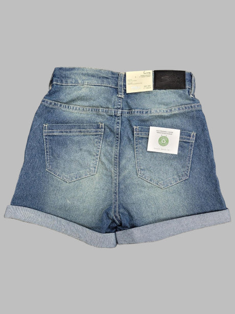 Silver Youth Girls Lacy Denim Shorts - Denim