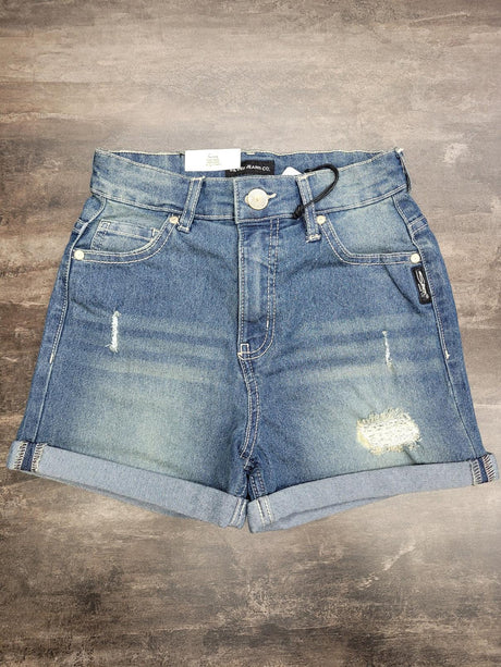 Silver Youth Girls Lacy Denim Shorts - A&M Clothing & Shoes