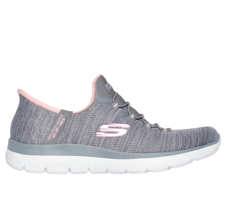 Skechers Women's Slip-ins Summits Everyday Set Shoes - Gray/Coral