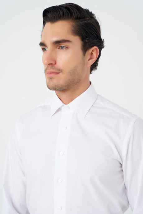 Sotto Sopra Men's Fitted Dress Shirt - White