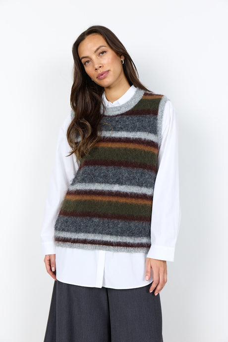 Soyaconcept Women's Hadil Yd 1 Stripe Vest - Forest Night