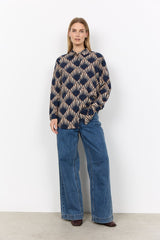 Soyaconcept Women's Halin Aop 2 Printed Blouse - Navy