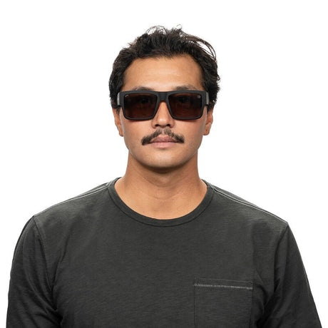 Spy Cyrus Soft Matte Black Happy Bronze Mirror Sunglasses - Black/Bronze