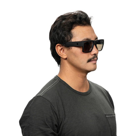 Spy Cyrus Soft Matte Black Happy Bronze Mirror Sunglasses - Black/Bronze
