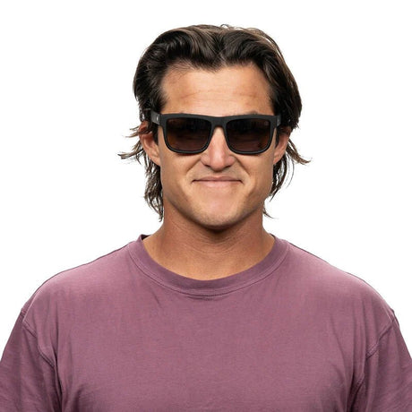 Spy Discord Soft Matte Black Happy Grey Polar Sunglasses - Black/Grey