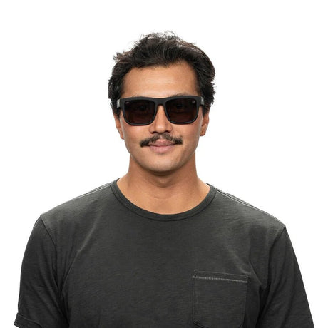 Spy Discord Soft Matte Black Happy Grey Polar Sunglasses - Black/Grey