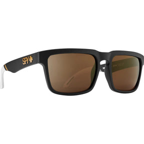 Spy Helm Black White Happy Bronze Mirror Sunglasses - Black/Bronze