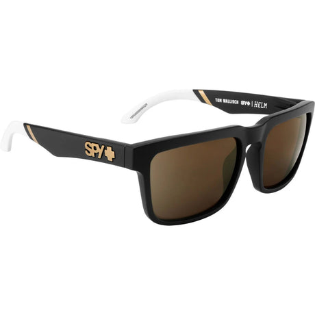 Spy Helm Black White Happy Bronze Mirror Sunglasses - Black/Bronze