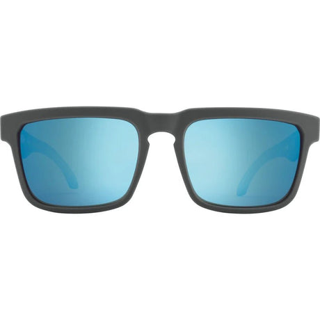 Spy Helm Dark Happy Grey Polarized Mirror Sunglasses - Dark Grey/Light Blue