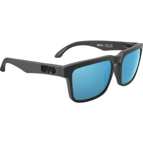 Spy Helm Dark Happy Grey Polarized Mirror Sunglasses - Dark Grey/Light Blue
