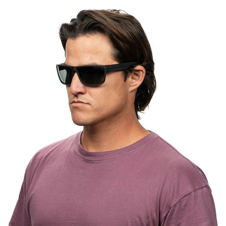 Spy Rocky Matte Black Happy Grey Green Polar Sunglasses - Black/Grey