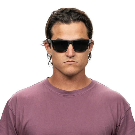 Spy Rocky Matte Black Happy Grey Green Polar Sunglasses - Black/Grey