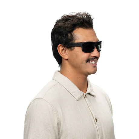 Spy Rocky Soft Matte Black Happy Bronze Polar Sunglasses - Black/Green