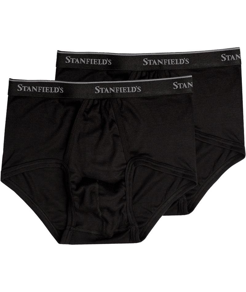 Stanfields Men's Supreme Brief 2 Pack - Black