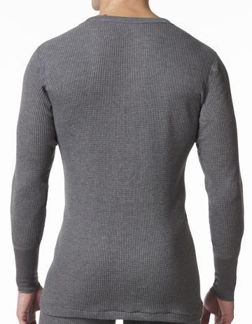 Stanfields Men's Waffle Base Layer Shirt - Charcoal Grey