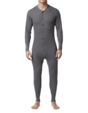 Stanfields Men's Waffle Onesie - Charcoal Grey