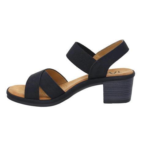 Taxi Women's Monica-01 Elastic Strap Block Heel Sandals - Black
