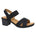 Taxi Women's Monica-01 Elastic Strap Block Heel Sandals - Black
