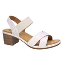 Taxi Women's Monica-01 Elastic Strap Block Heel Sandals - Light Grey