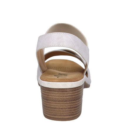 Taxi Women's Monica-01 Elastic Strap Block Heel Sandals - Light Grey