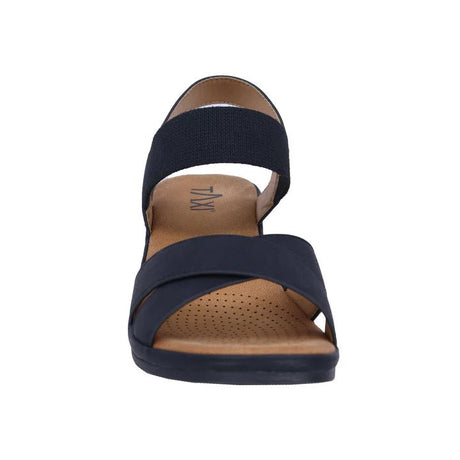 Taxi Women's Monica-01 Elastic Strap Block Heel Sandals - Black