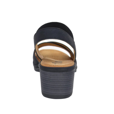 Taxi Women's Monica-01 Elastic Strap Block Heel Sandals - Black