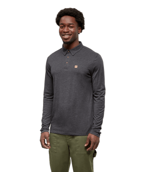tentree Men's Astir Long Sleeve Polo - Meteorite Heather
