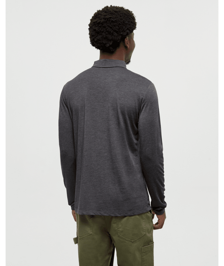 tentree Men's Astir Long Sleeve Polo - Meteorite Heather