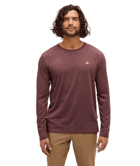 tentree Men's Baker Longsleeve T-Shirt - Red Chestnut