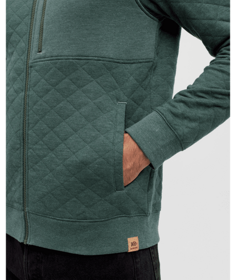 tentree Men's Begbie Full Zip Sweater - Pine Green