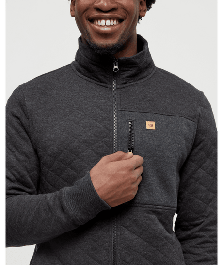 tentree Men's Begbie Full Zip Sweater - Meteorite Heather