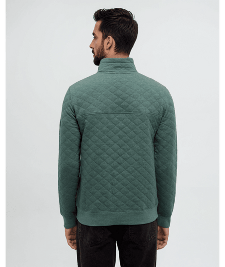 tentree Men's Begbie Full Zip Sweater - Pine Green