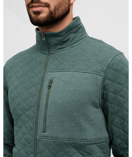 tentree Men's Begbie Full Zip Sweater - Pine Green