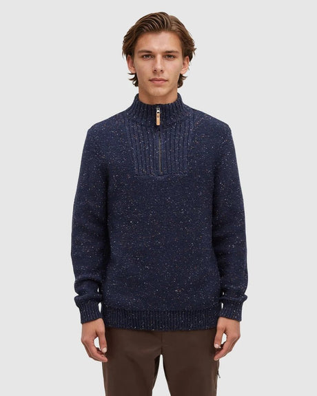 tentree Men's Conrad Fleck Sweater - Midnight Blue