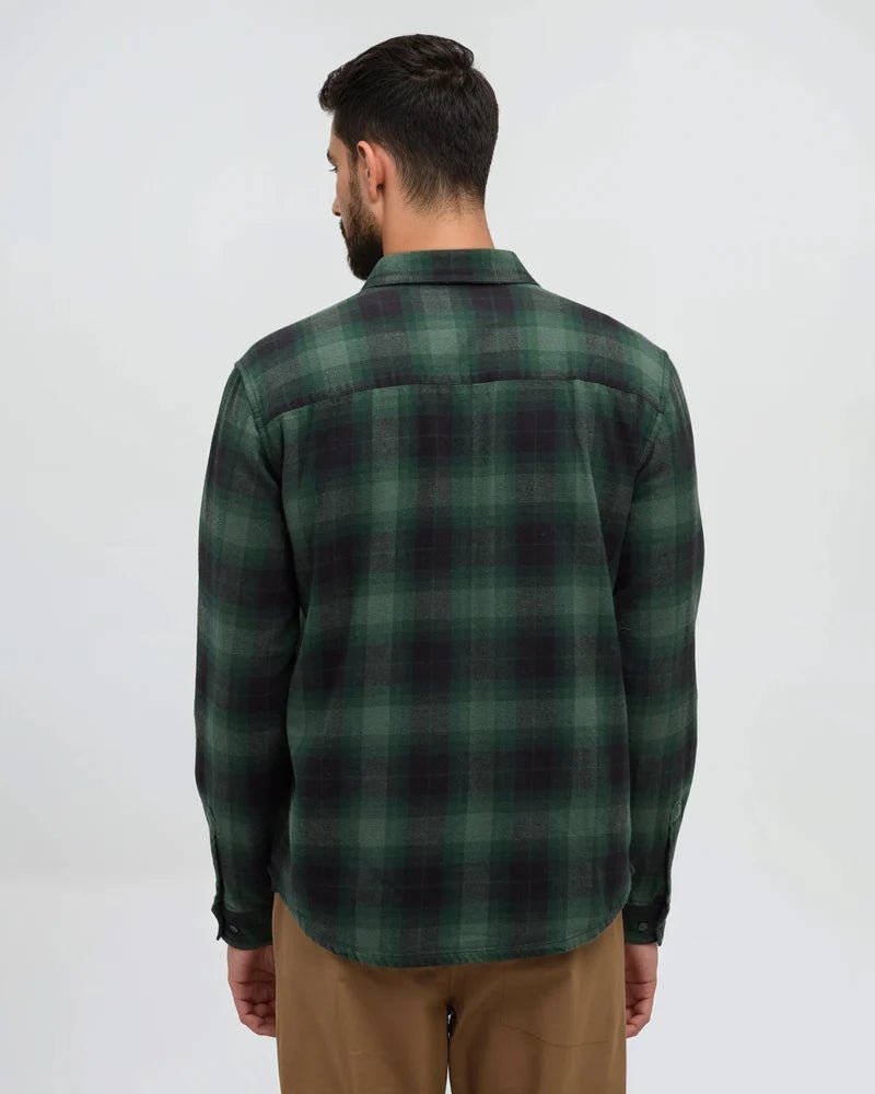 tentree Men's Forest Flannel Button-Up Shirt - Dark Forest