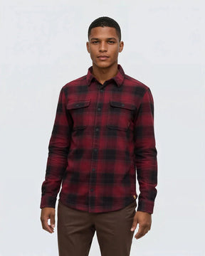 tentree Men's Forest Flannel Shirt - Deep Burgundy