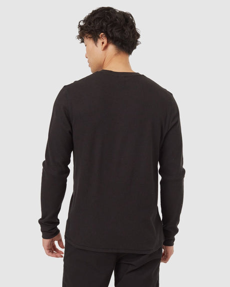 tentree Men's Freemont Long Sleeve Henley - Meteorite