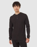 tentree Men's Freemont Long Sleeve Henley - Meteorite