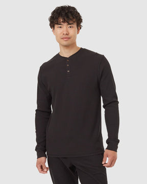 tentree Men's Freemont Long Sleeve Henley - Meteorite