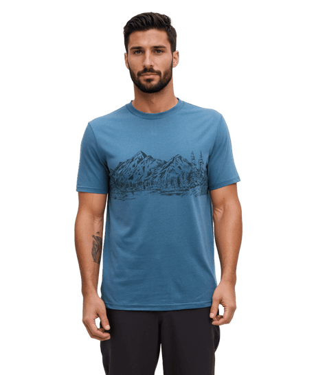 tentree Men's Mountain Scenic T-Shirt - Blue Horizon
