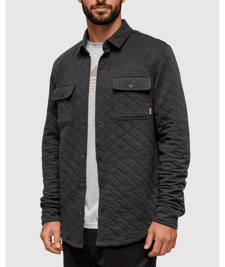 tentree Men's Quilted Colville Shacket - Meteorite Heather