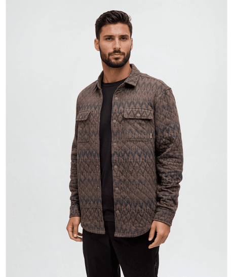 tentree Men's Quilted Colville Shacket - Ashwood Heather