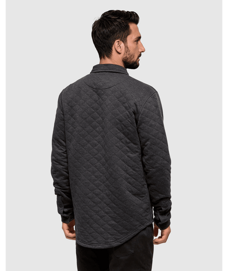 tentree Men's Quilted Colville Shacket - Meteorite Heather