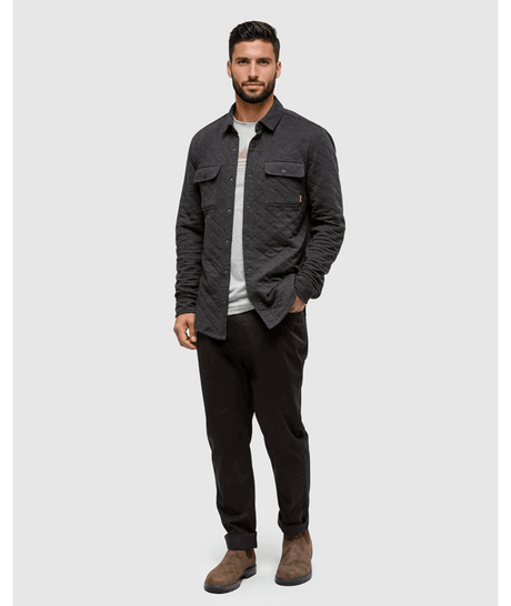tentree Men's Quilted Colville Shacket - Meteorite Heather