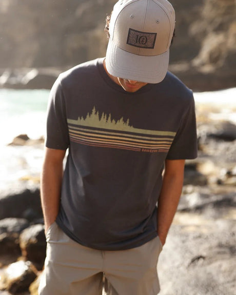 tentree Men's Retro Treeline T-Shirt - Graphite/Moss