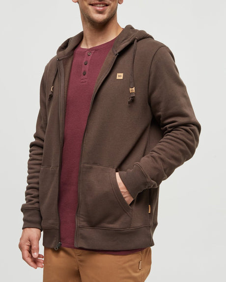 tentree Men's Reynard Zip Hoodie - Kona